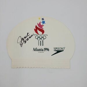 Janet Evans Signed Speedo Cap 1996 Atlanta Olympics Swimmer